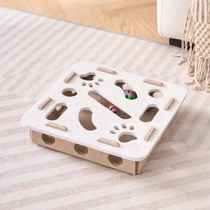 Interactive Cat Puzzle Toy Box - Felt Hide and Seek Cat Toy
