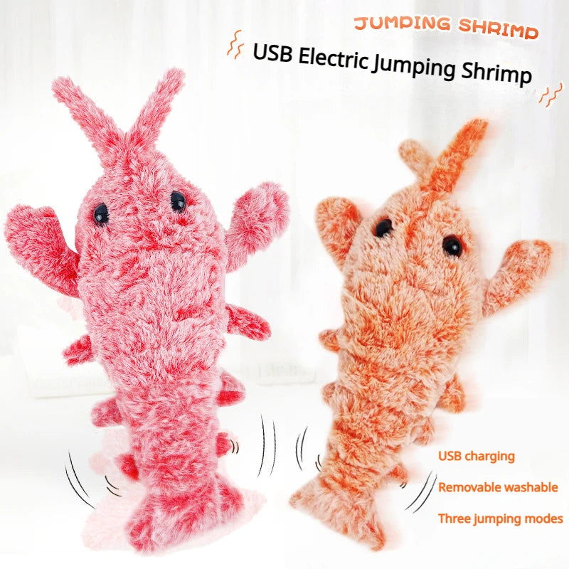 Electric Jumping Shrimp Cat Toy - Interactive Moving Kicker