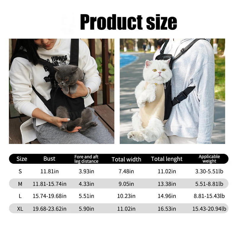 Cat Carrier Pouch - Cat Sling Bag for Travel & Vet Visits