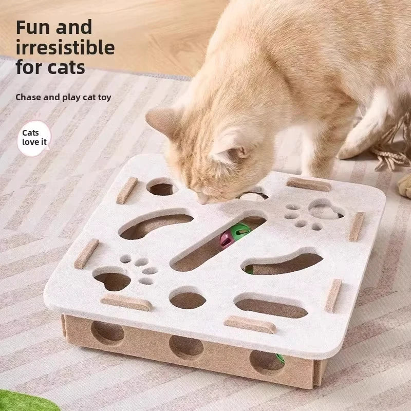 Interactive Cat Puzzle Toy Box - Felt Hide and Seek Cat Toy