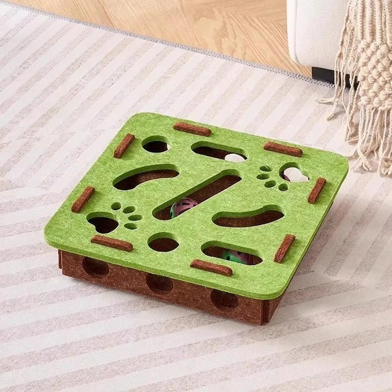 Interactive Cat Puzzle Toy Box - Felt Hide and Seek Cat Toy