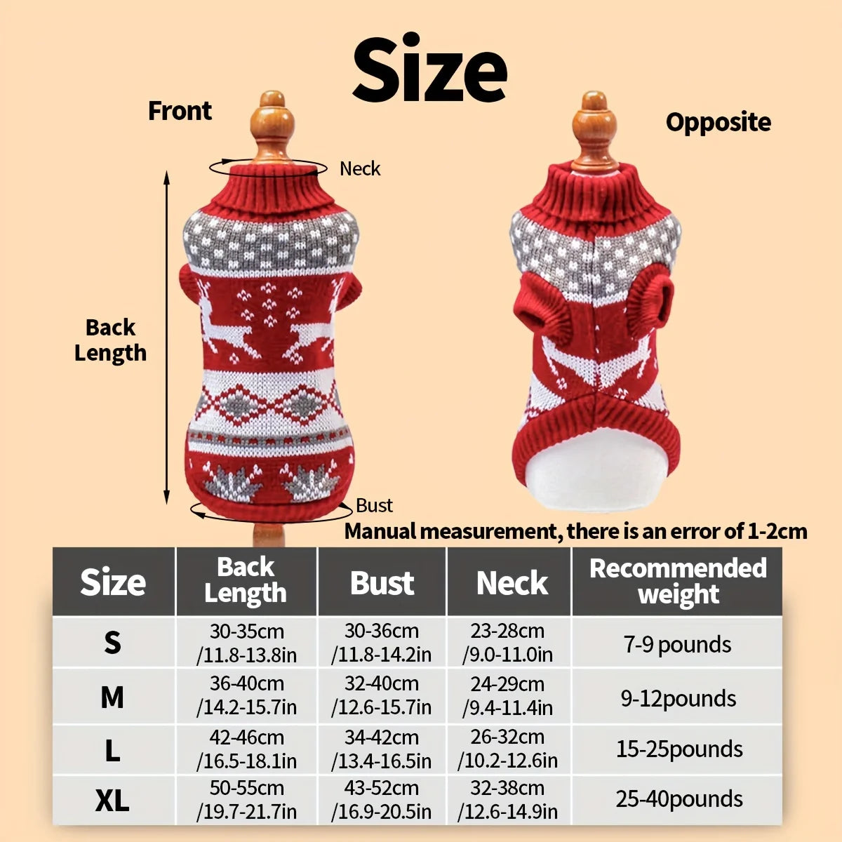 Dog Christmas Sweater - Knitted Holiday Sweater Small Dogs