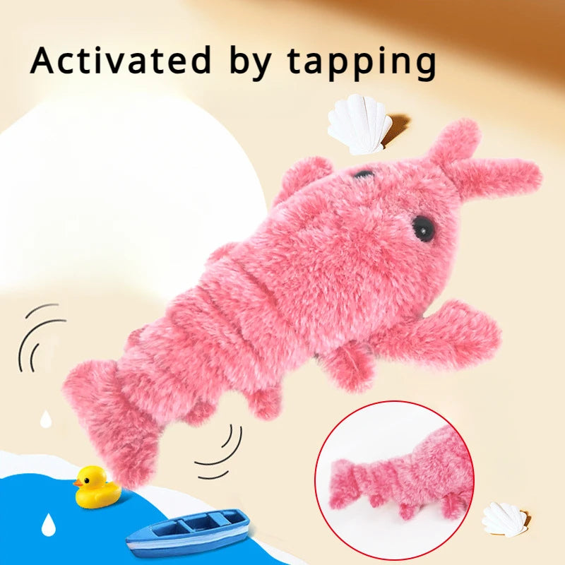 Electric Jumping Shrimp Cat Toy - Interactive Moving Kicker