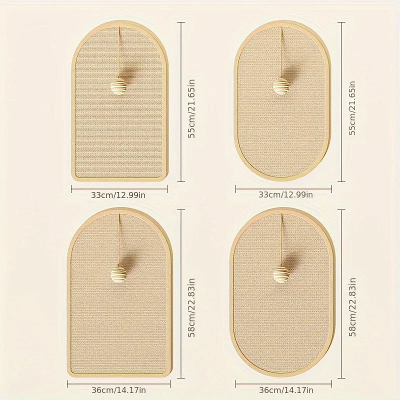 Wall Mounted Cat Scratcher - 3 in 1 Sisal Scratching Pad