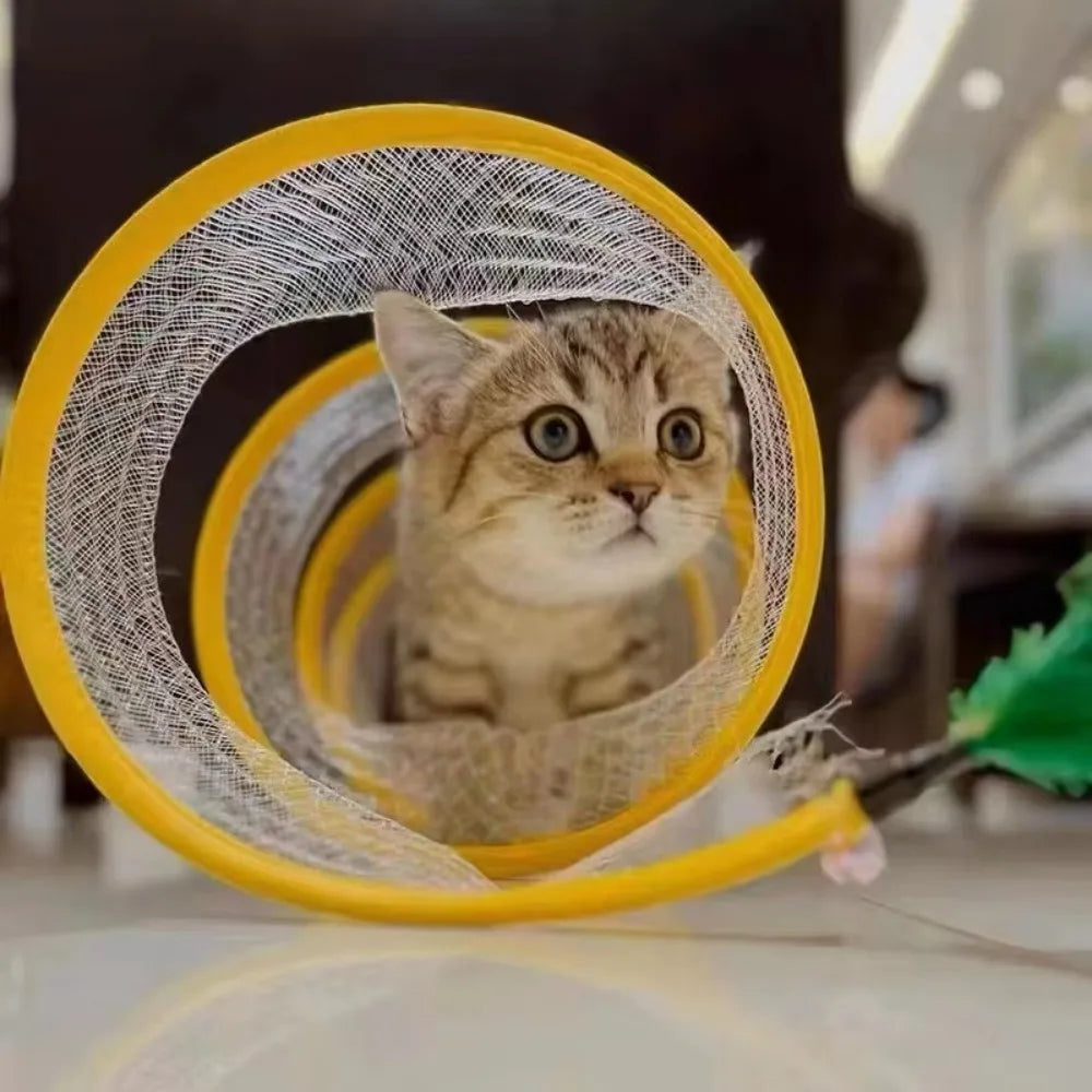 Collapsible Cat Tunnel - S Shaped Interactive Play Tunnel
