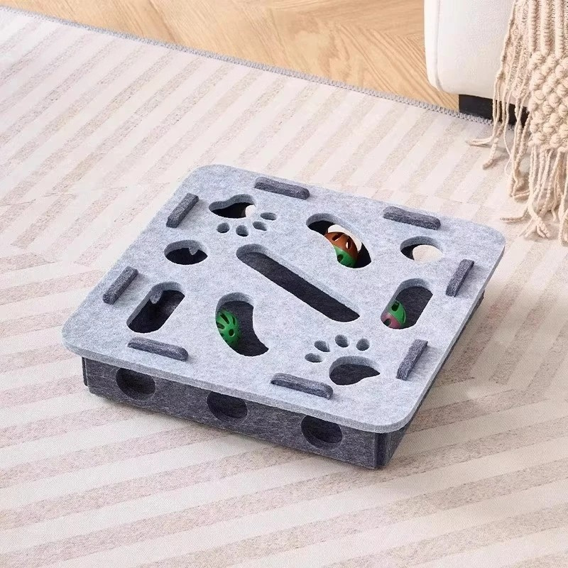 Interactive Cat Puzzle Toy Box - Felt Hide and Seek Cat Toy