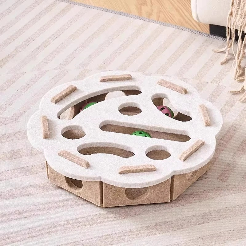 Interactive Cat Puzzle Toy Box - Felt Hide and Seek Cat Toy