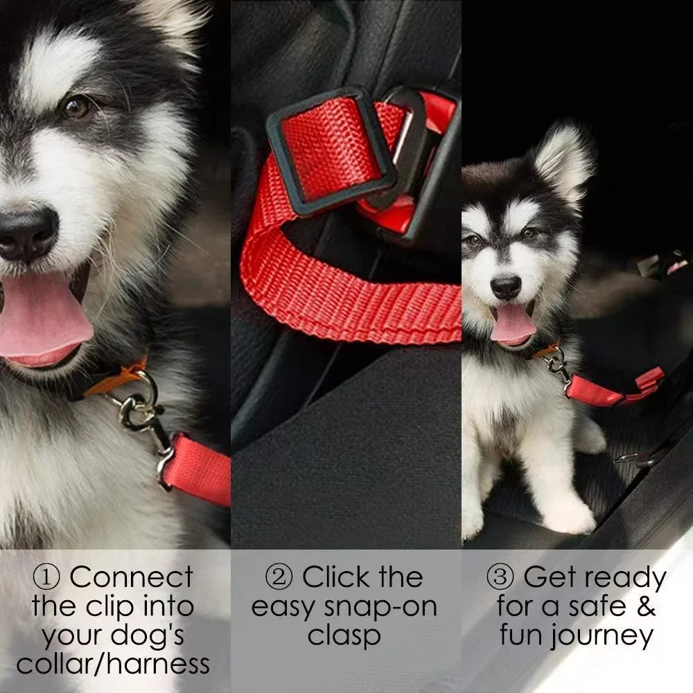 Dog Seat Belt for Car - Adjustable Pet Safety Belt Leash