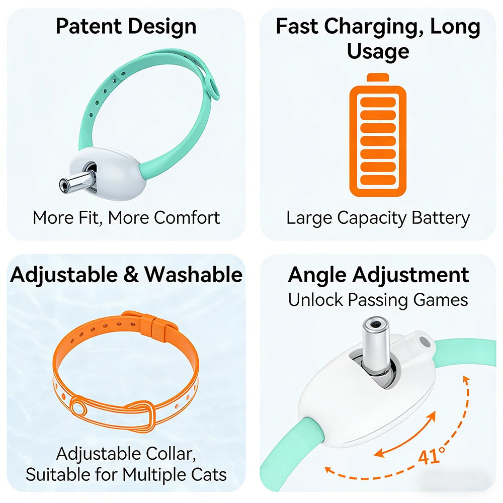 Laser Cat Collar - USB Rechargeable Interactive Cat Toy