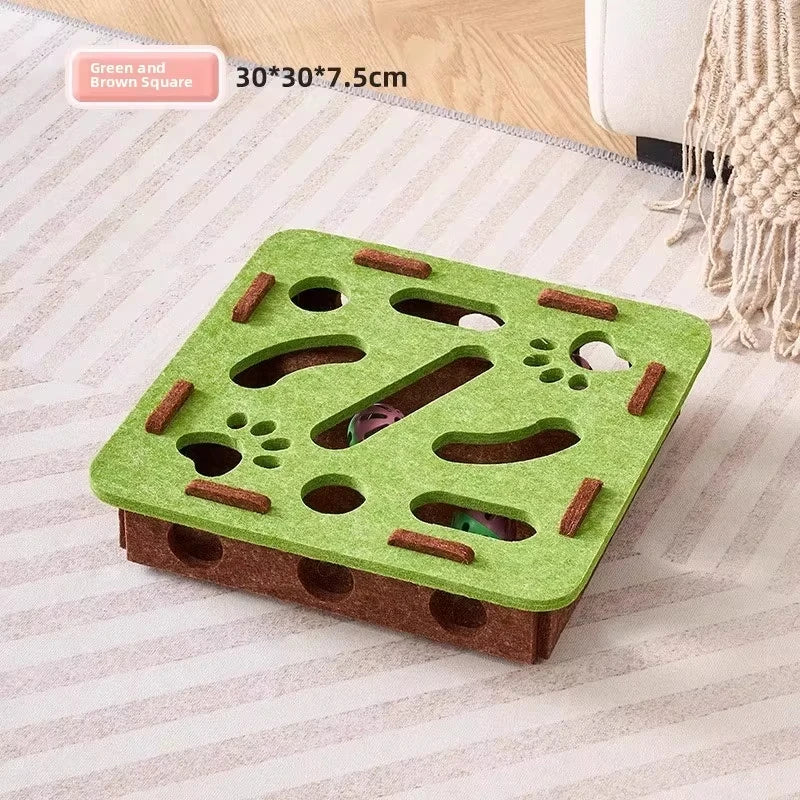 Interactive Cat Puzzle Toy Box - Felt Hide and Seek Cat Toy
