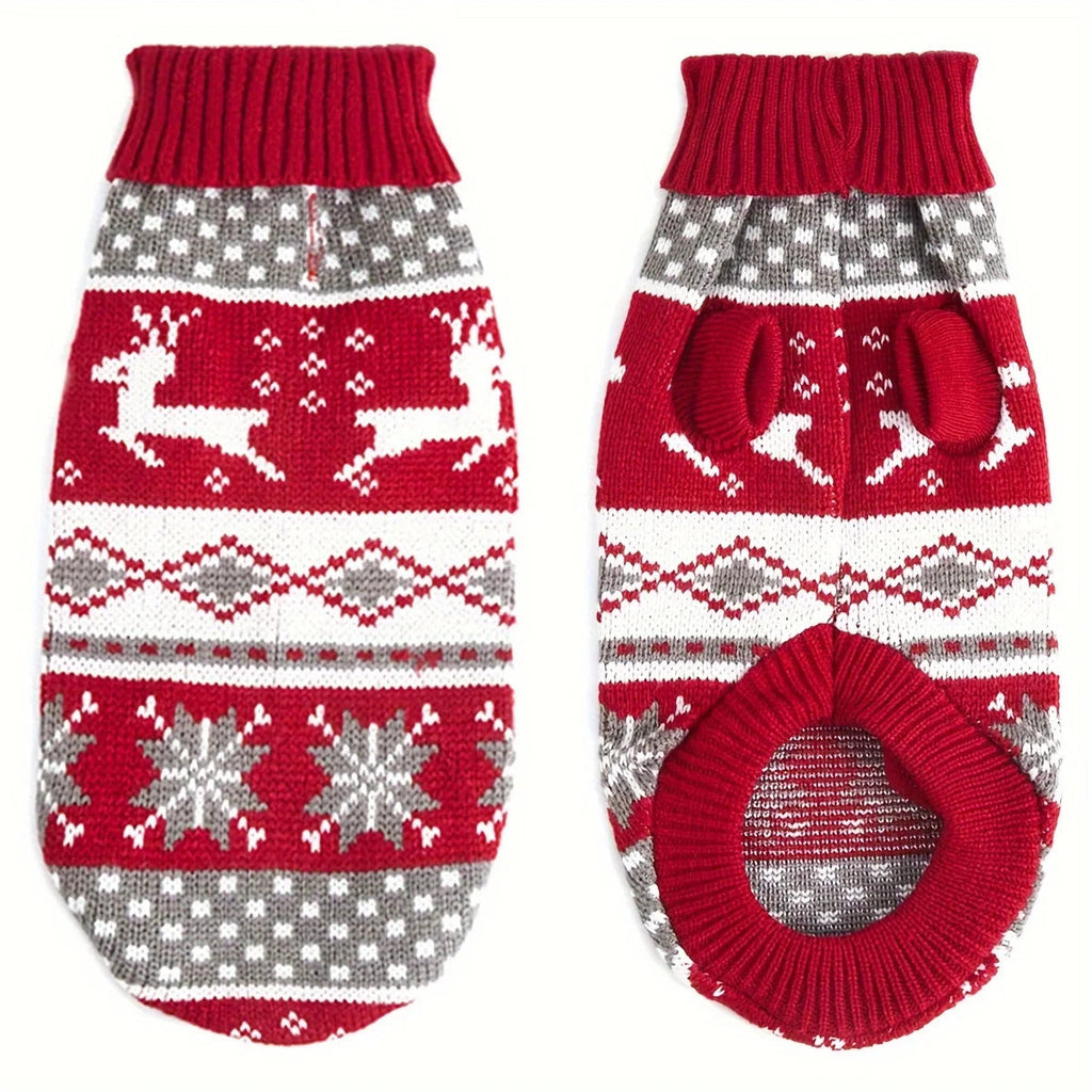 Dog Christmas Sweater - Knitted Holiday Sweater Small Dogs