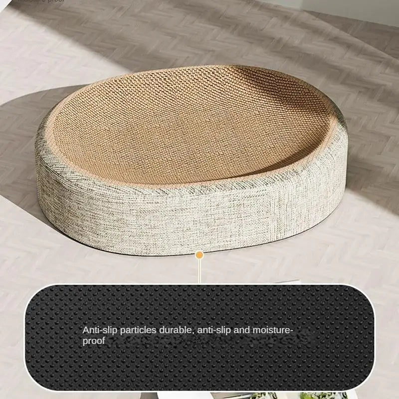 Sisal Cat Scratcher Bed - 2 in 1 Oval Cat Scratching Lounge