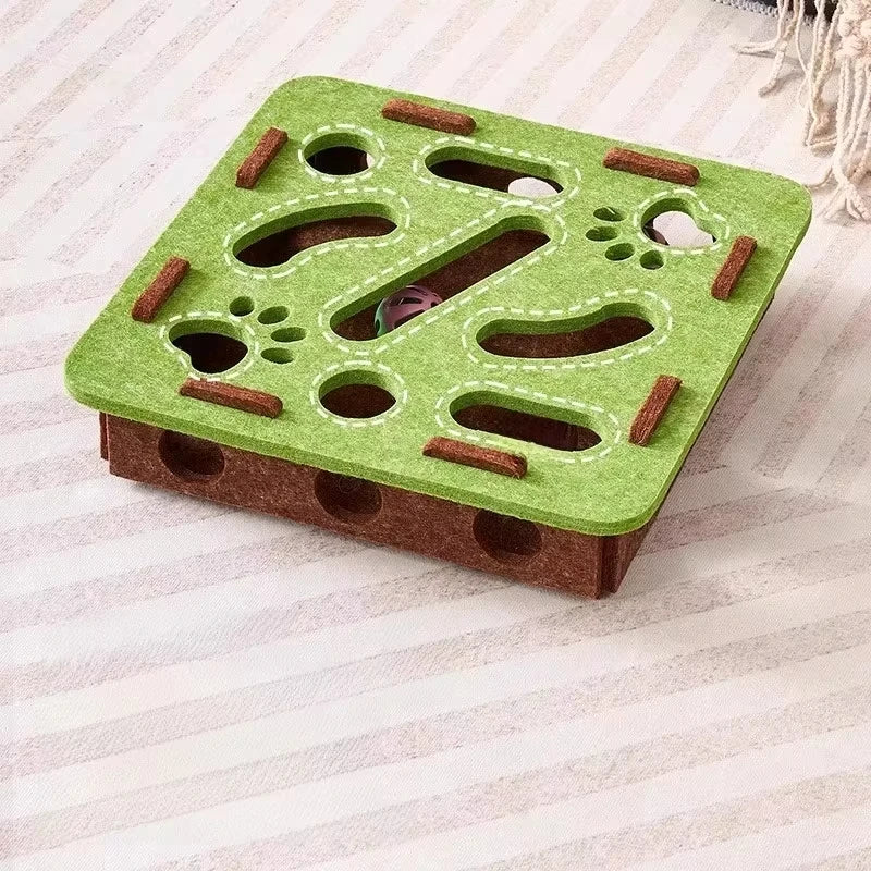 Interactive Cat Puzzle Toy Box - Felt Hide and Seek Cat Toy