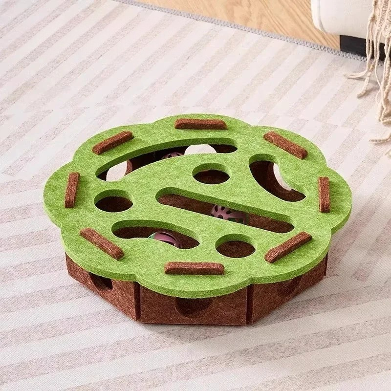 Interactive Cat Puzzle Toy Box - Felt Hide and Seek Cat Toy