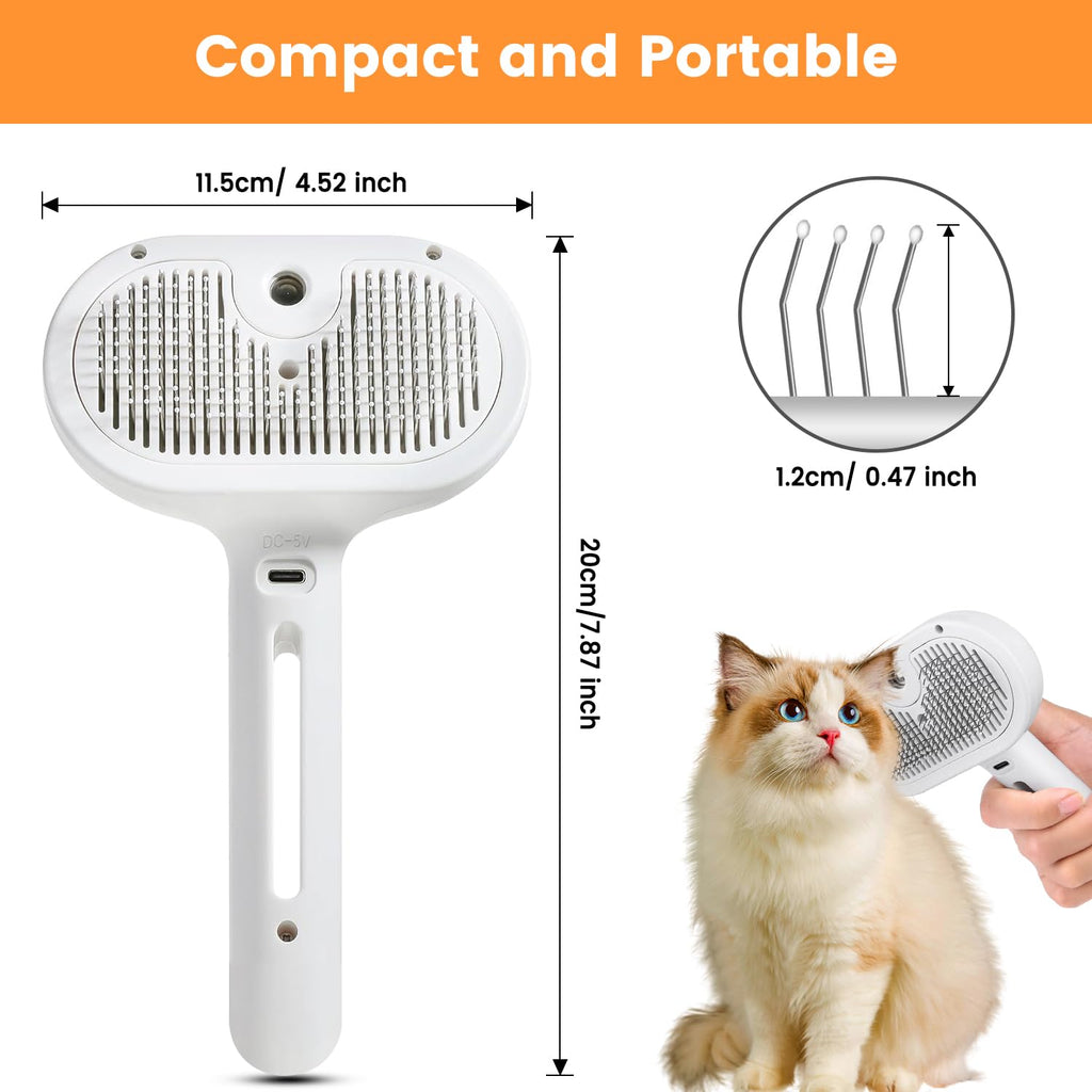 Cat Steam Brush - Pet Spray Grooming Brush for Cats & Dogs