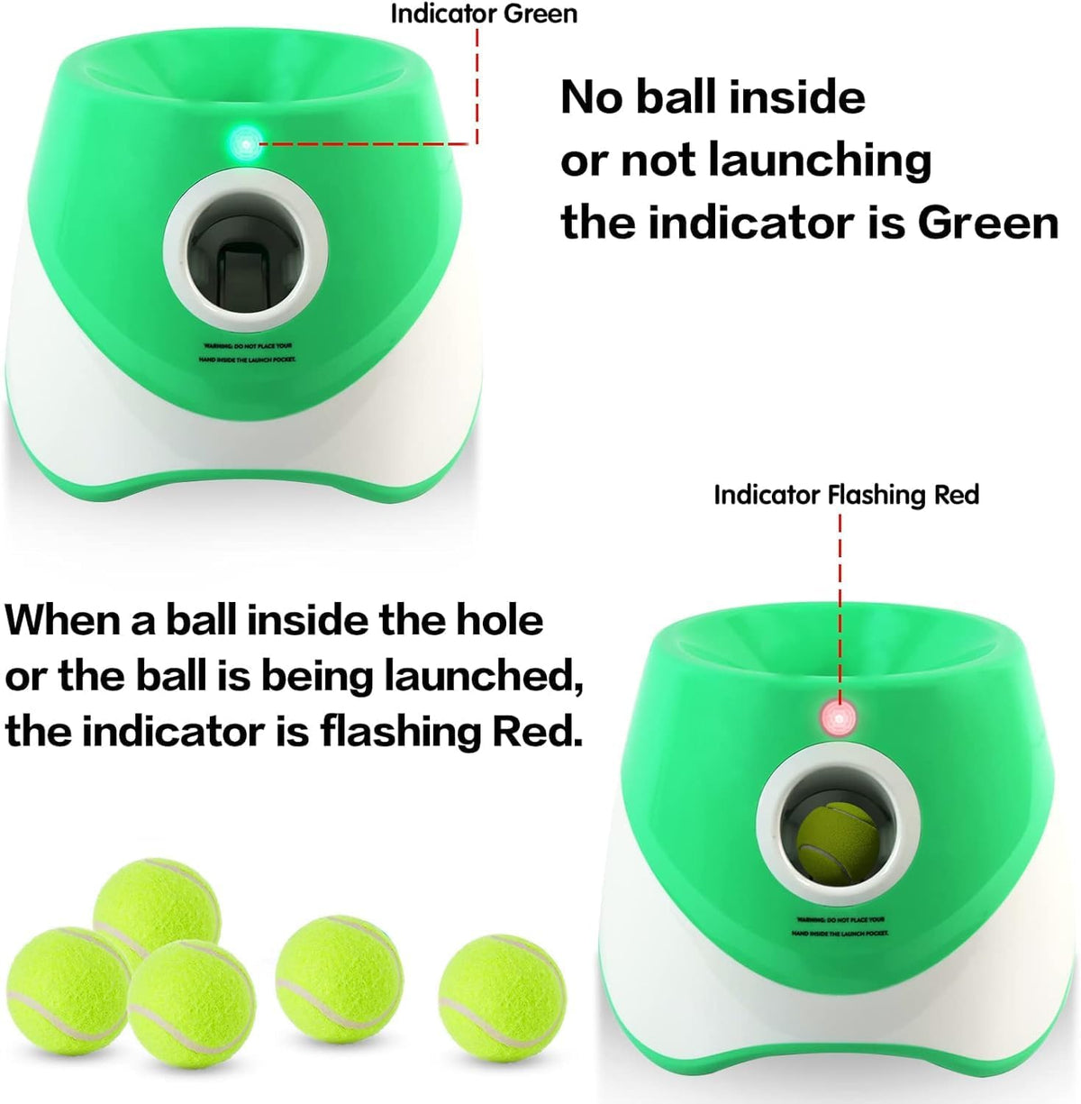 Automatic Ball Launcher for Dogs - 3 Distance Ball Thrower