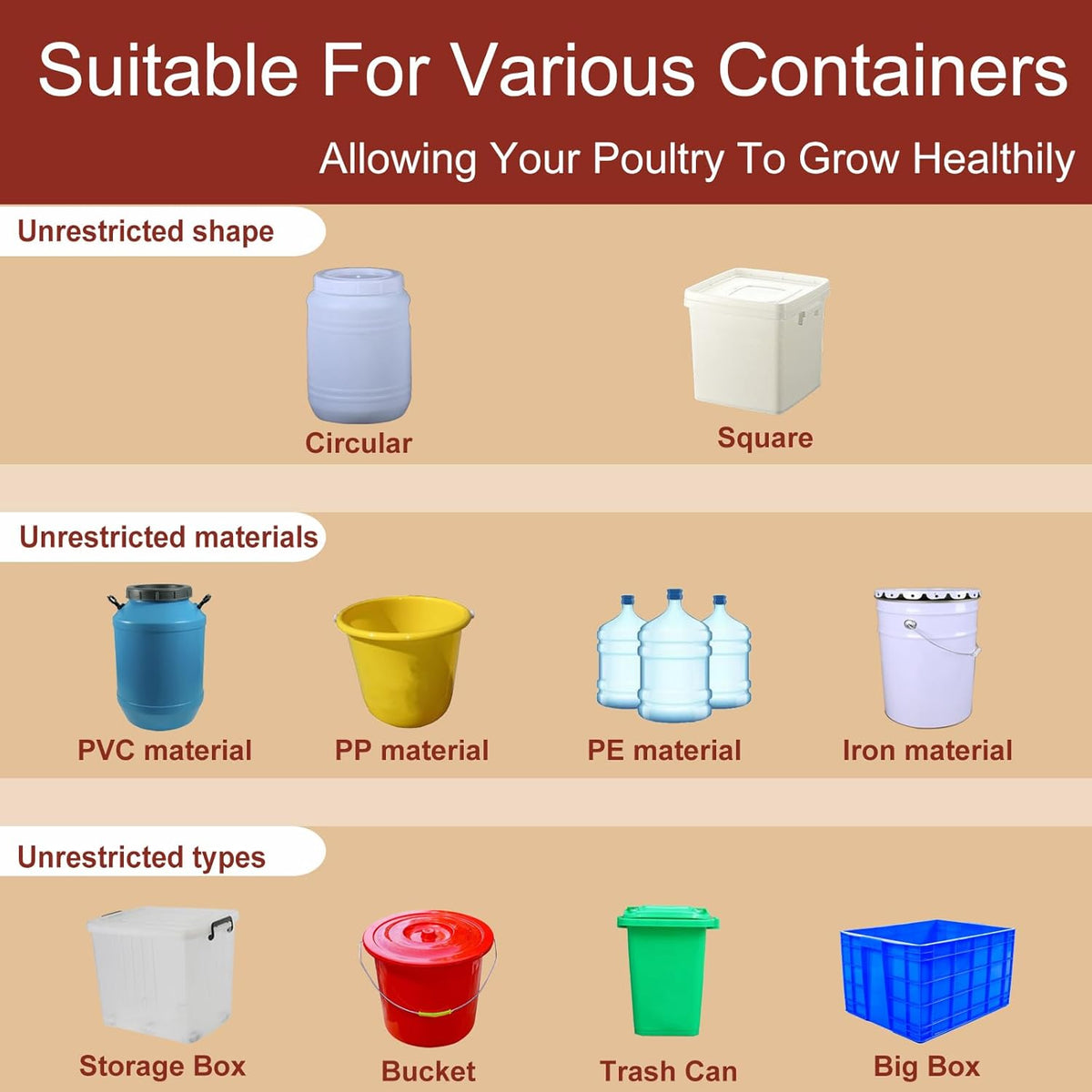 Chicken Waterer Cups 10 Pack - Poultry Drinker for Coop