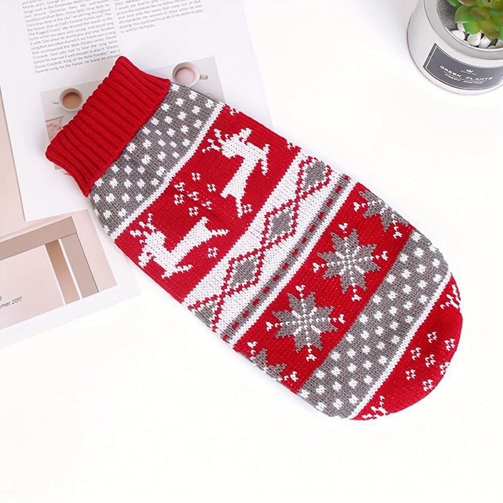 Dog Christmas Sweater - Knitted Holiday Sweater Small Dogs