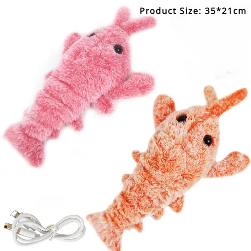 Electric Jumping Shrimp Cat Toy - Interactive Moving Kicker