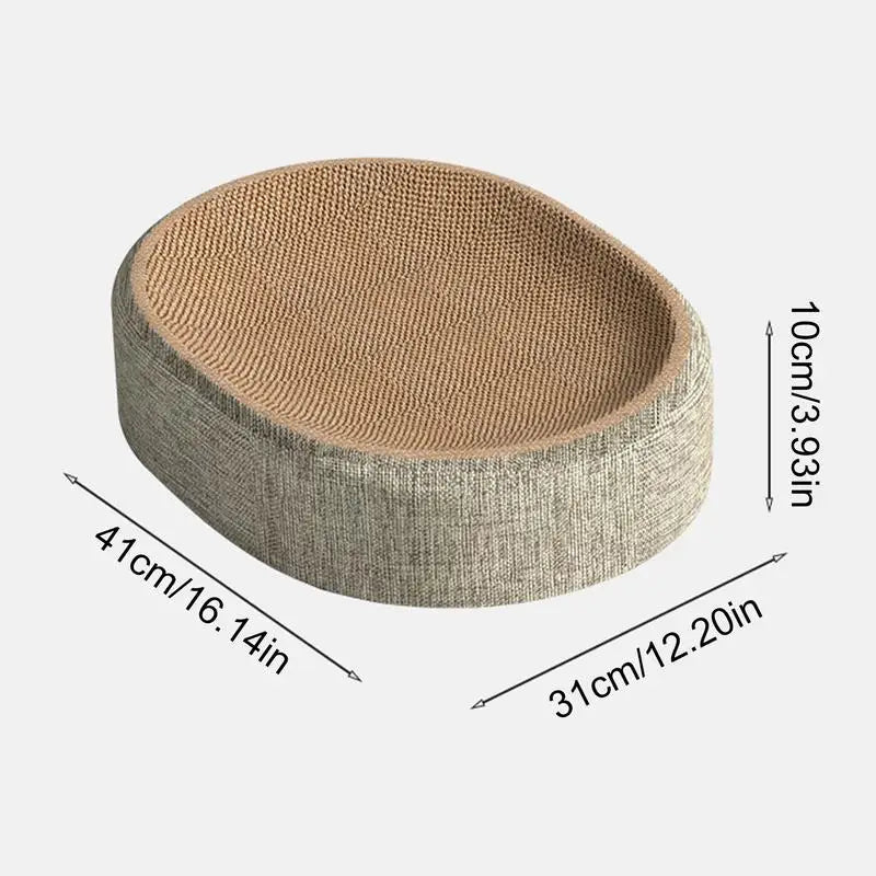 Sisal Cat Scratcher Bed - 2 in 1 Oval Cat Scratching Lounge