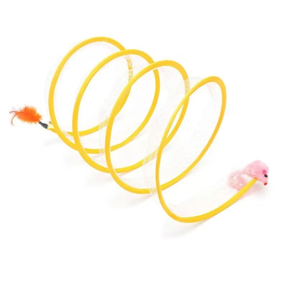 Collapsible Cat Tunnel - S Shaped Interactive Play Tunnel