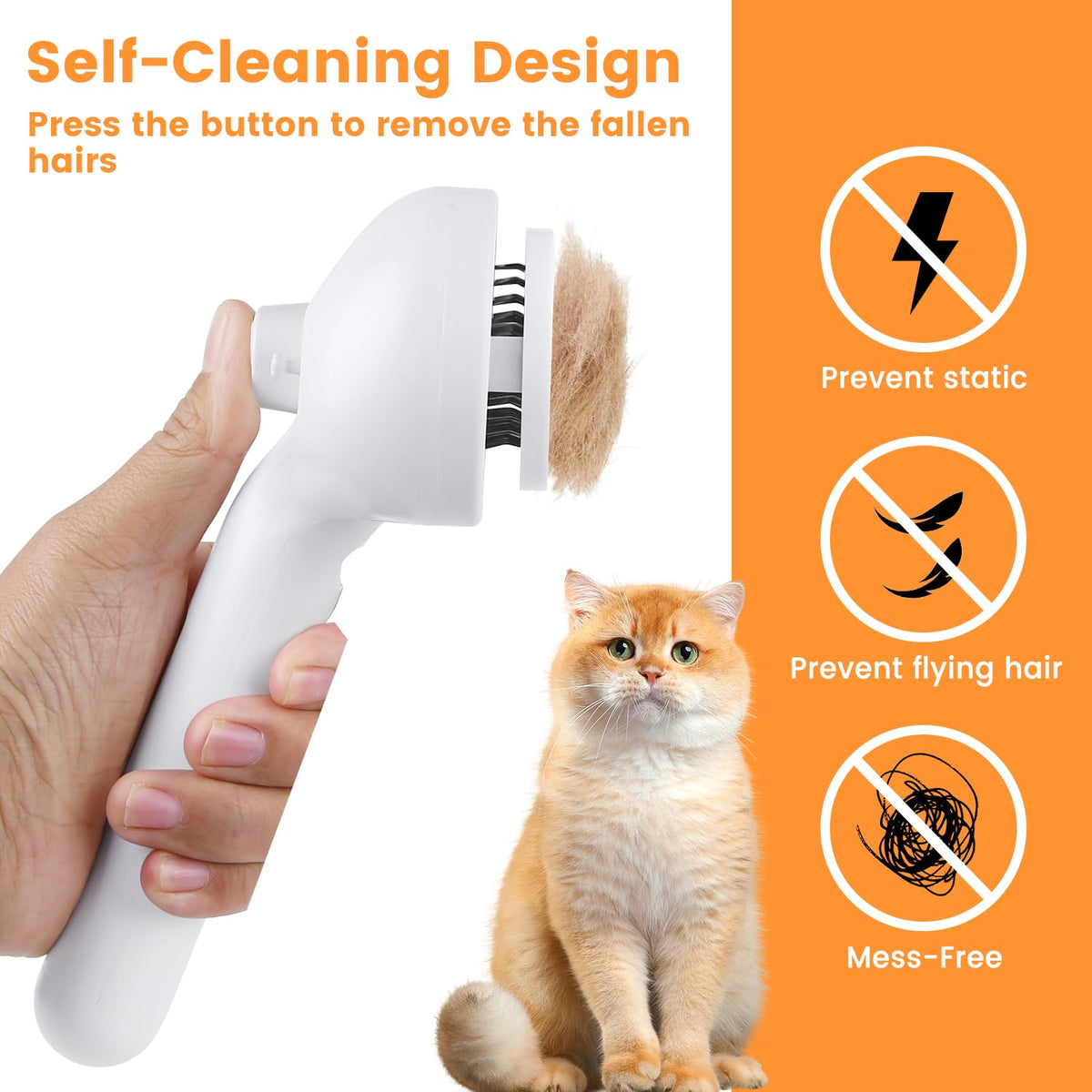 Cat Steam Brush - Pet Spray Grooming Brush for Cats & Dogs