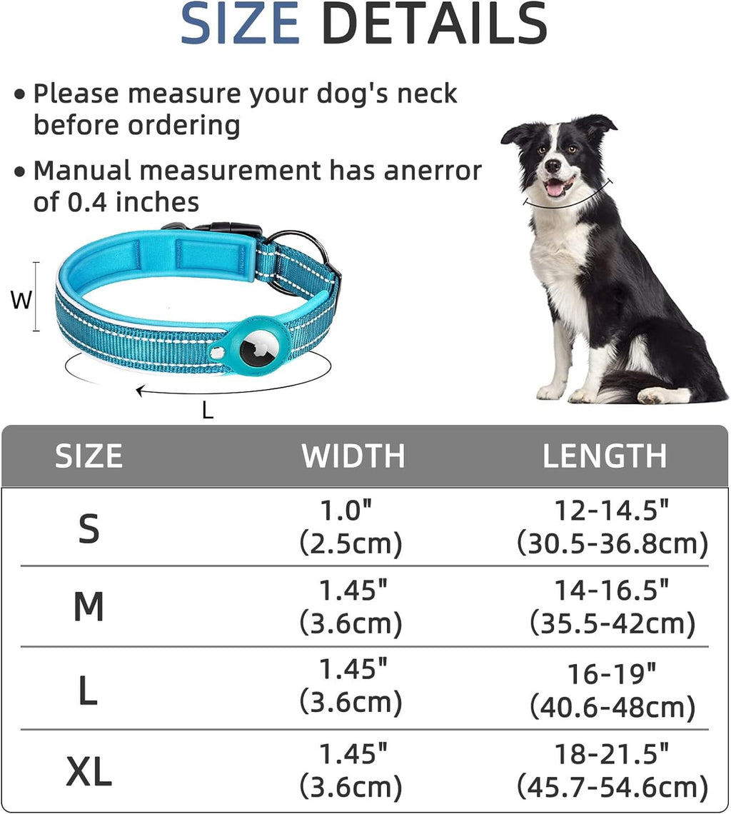 Dog Collar with AirTag Holder - Adjustable Pet Collar