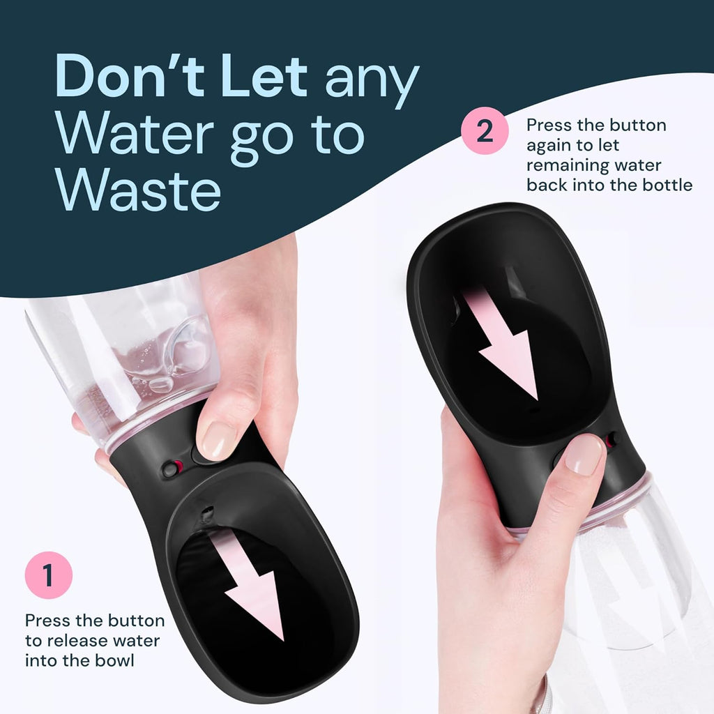 Portable Dog Water Bottle 19 oz - Travel Water Dispenser