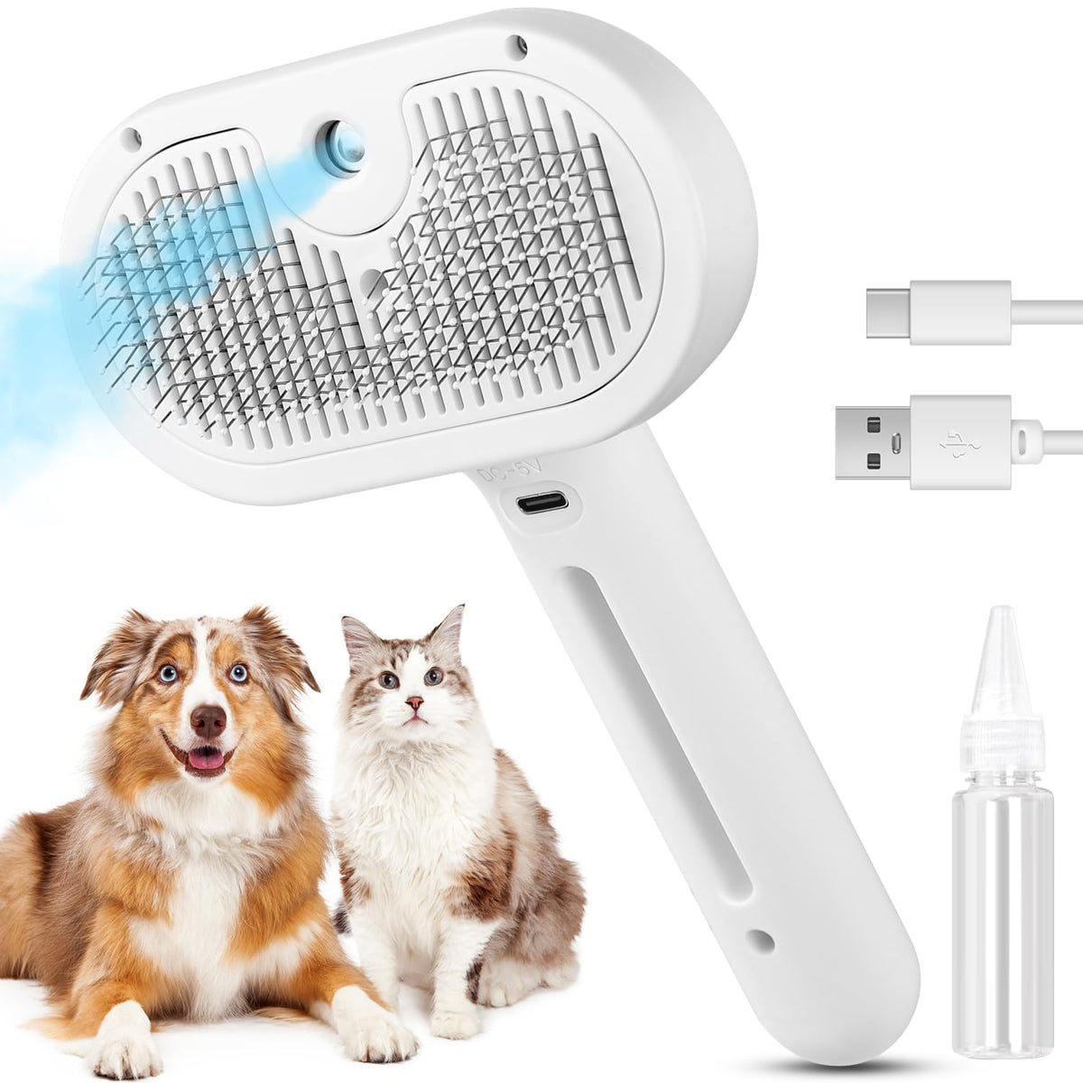 Cat Steam Brush - Pet Spray Grooming Brush for Cats & Dogs