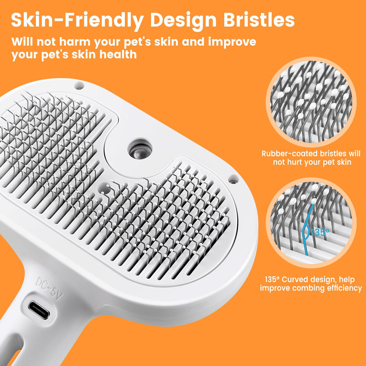Cat Steam Brush - Pet Spray Grooming Brush for Cats & Dogs