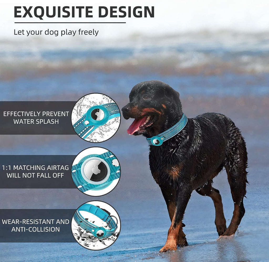 Dog Collar with AirTag Holder - Adjustable Pet Collar