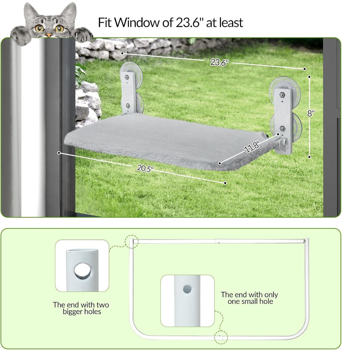 Cat Window Hammock - Window Mounted Cat Bed Perch