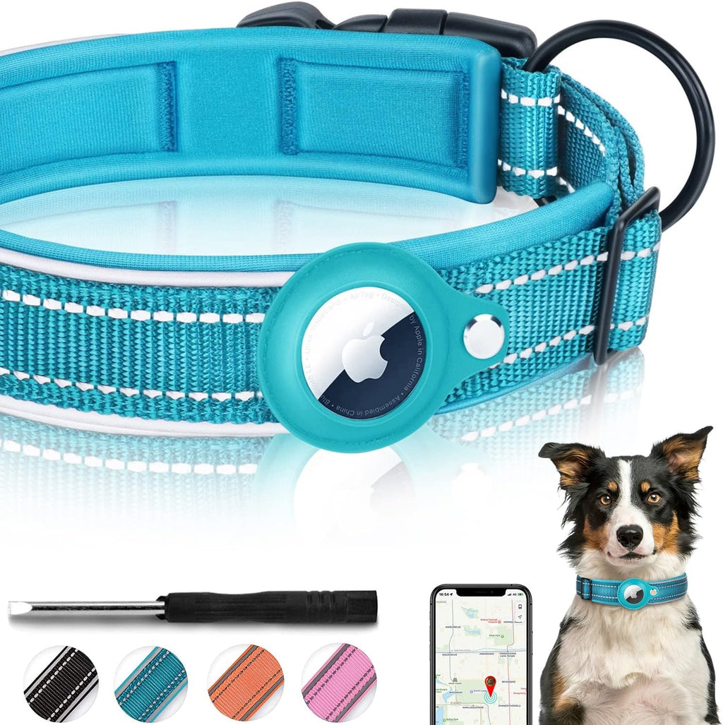 Dog Collar with AirTag Holder - Adjustable Pet Collar