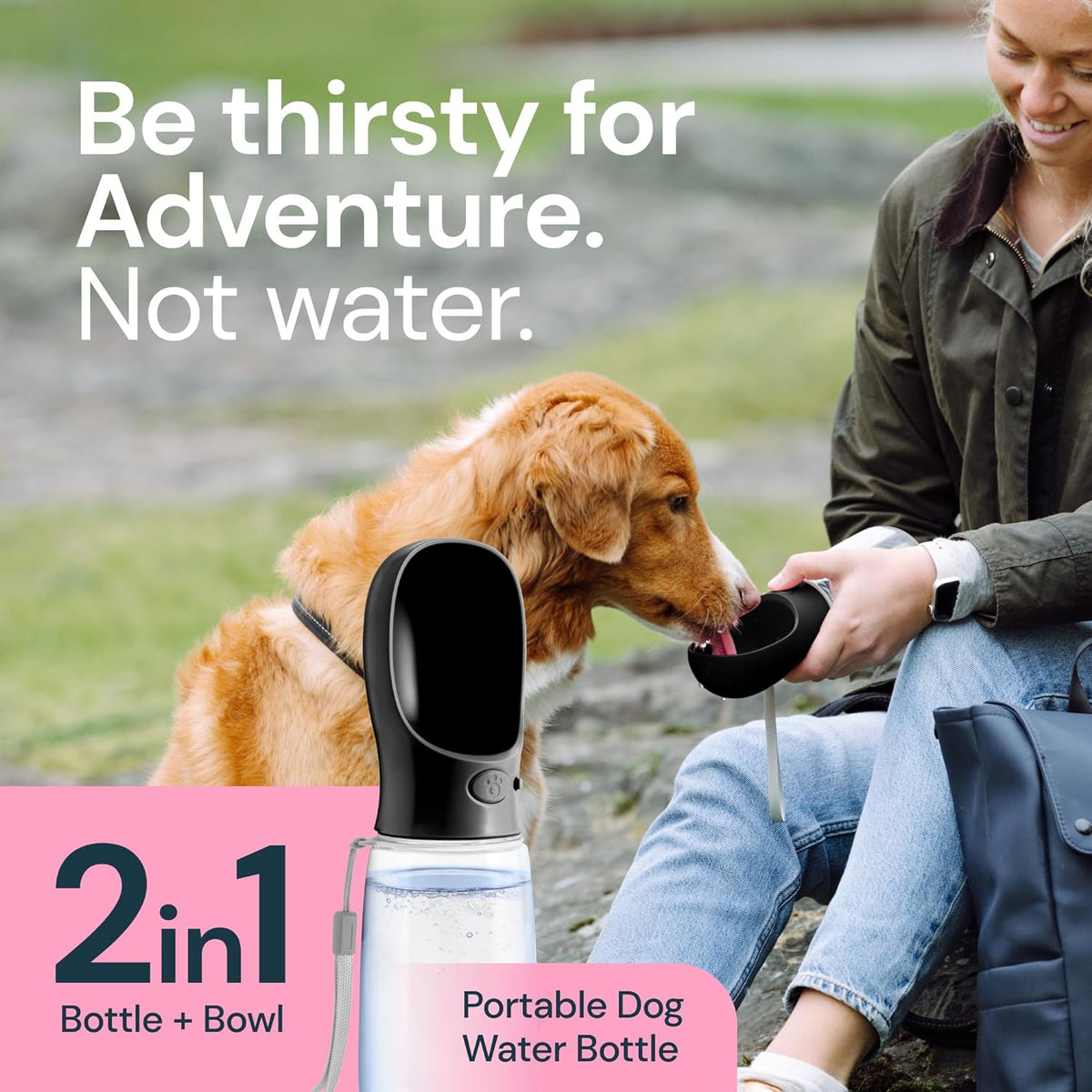 Portable Dog Water Bottle 19 oz - Travel Water Dispenser