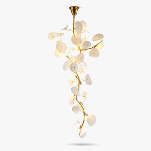 Vellune Art Deco Ceramic Chandelier - Lotus Leaf Stairs