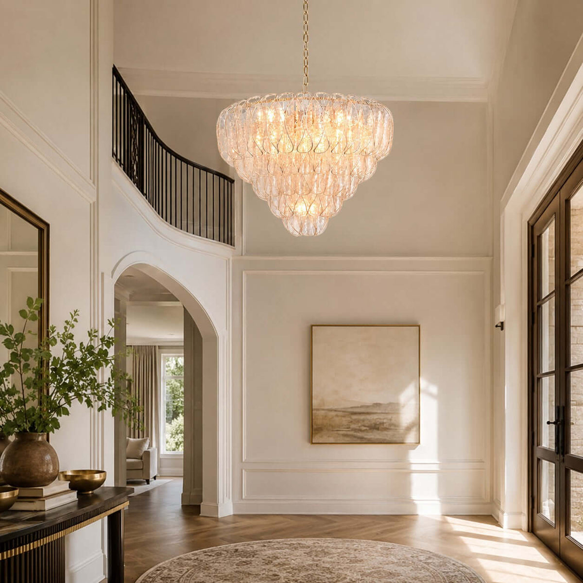 Vellune Art Deco Glass Living Room Chandelier - Lunelle