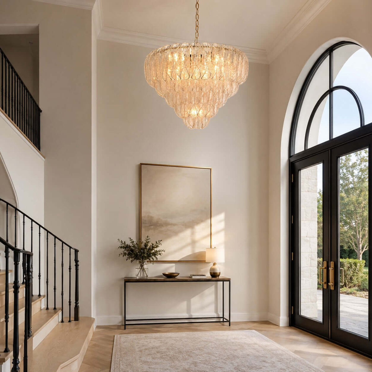 Vellune Art Deco Glass Living Room Chandelier - Lunelle