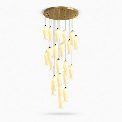 Vellune Art Deco Ceramic Foyer Chandelier - Selora Stairs
