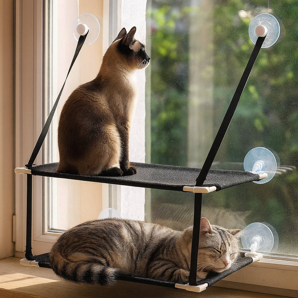 Cat Window Perch - Double Layer Cat Hammock for Window
