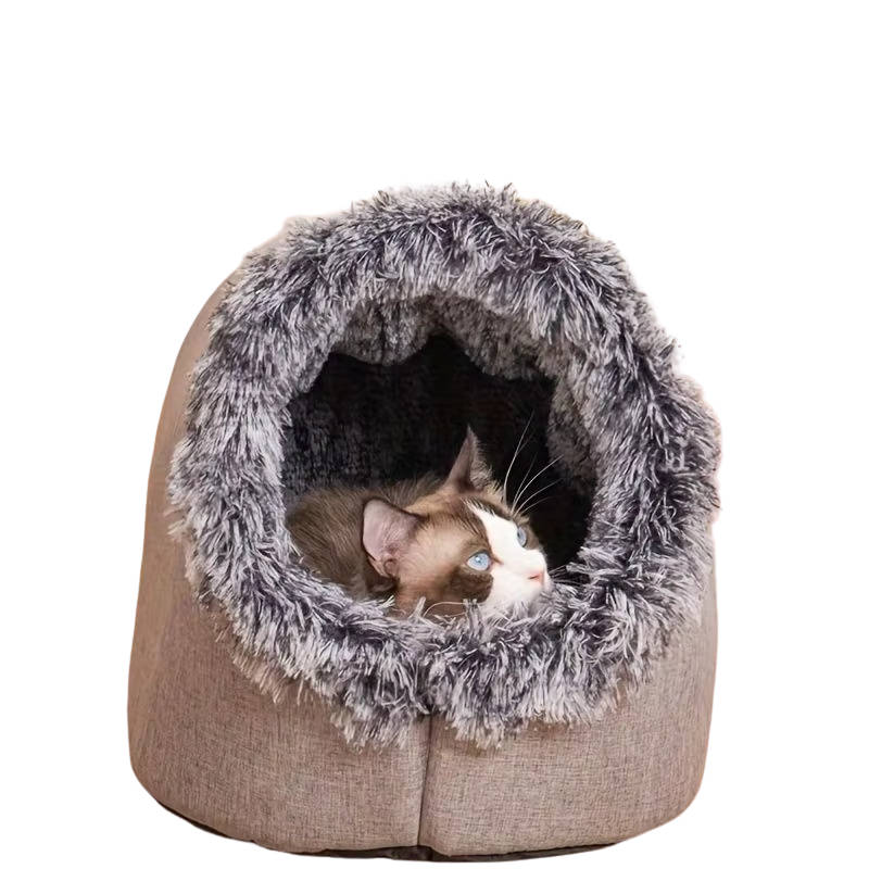 Winter Cat Bed - Warm Cozy Bed for Indoor Cats & Kittens