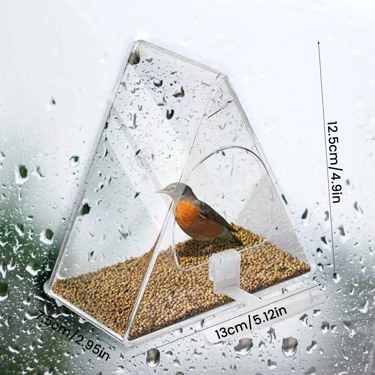 Clear Acrylic Bird Feeder - Hanging Outdoor Garden Feeder
