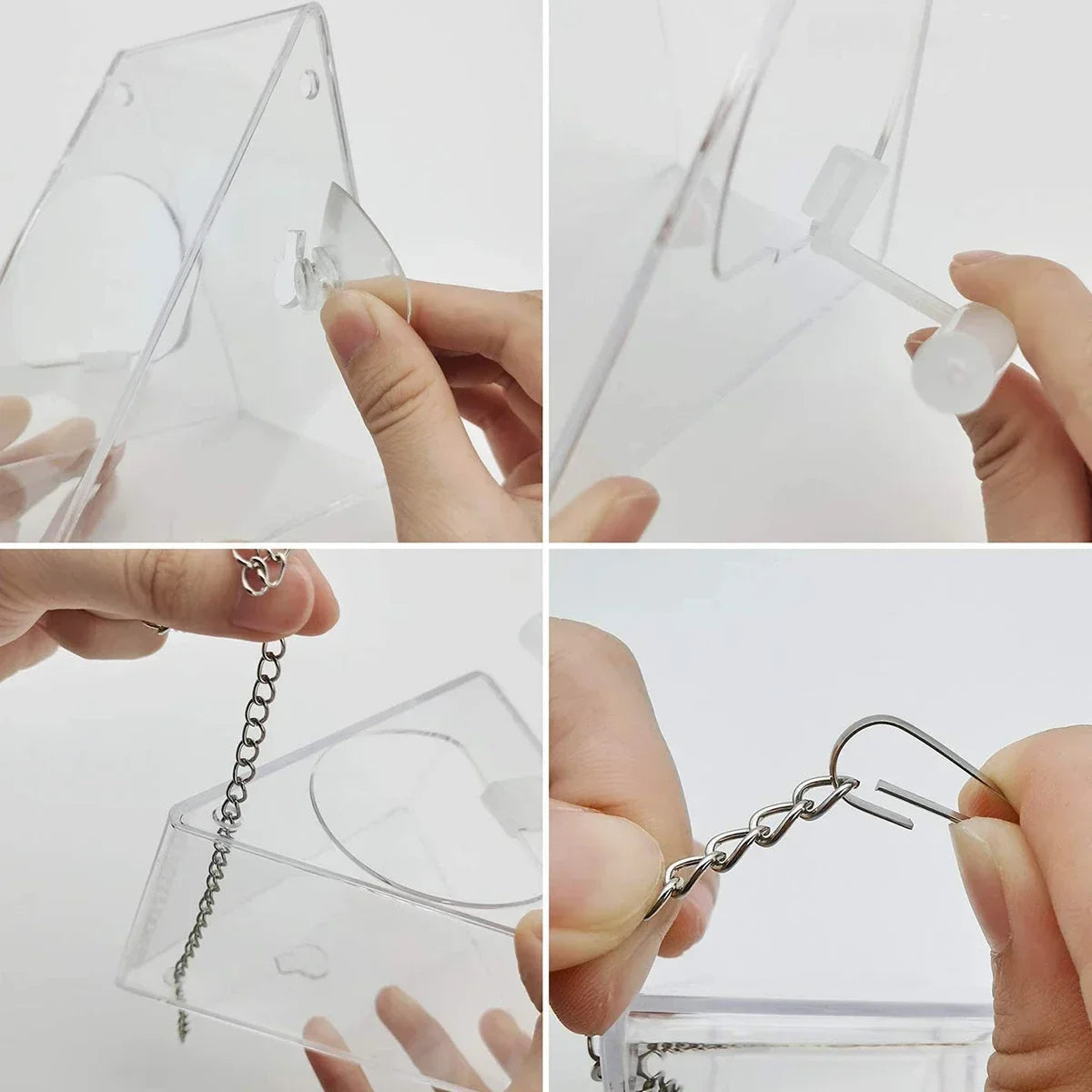 Clear Acrylic Bird Feeder - Hanging Outdoor Garden Feeder