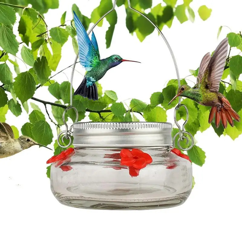 Hummingbird Feeder - Clear Flower Port Outdoor Feeder