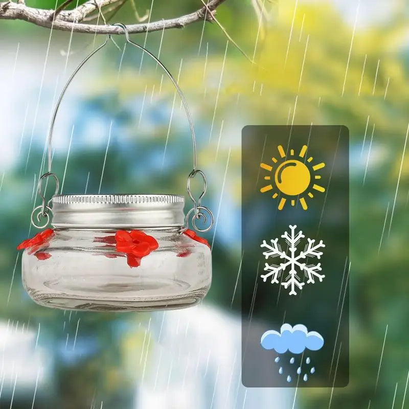 Hummingbird Feeder - Clear Flower Port Outdoor Feeder