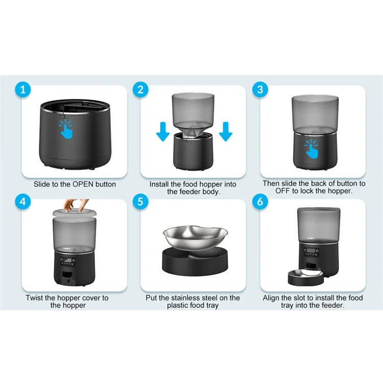 Smart Pet Feeder - Automatic Food Dispenser Cats & Dogs