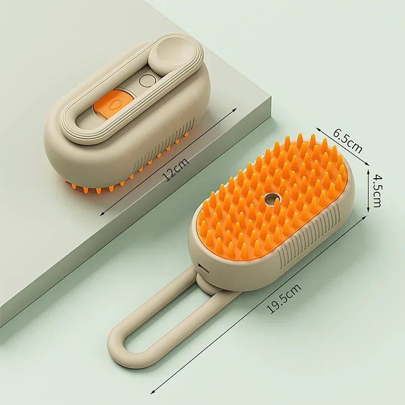 Pet Steam Brush - 3 in 1 Cat & Dog Spray Grooming Brush