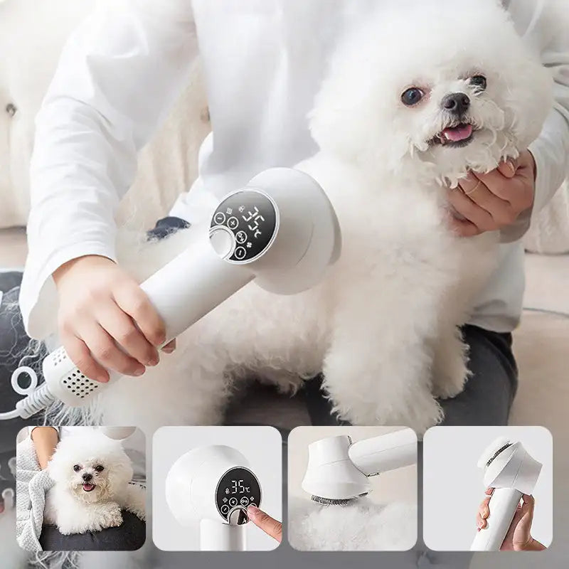 Dog Hair Dryer Brush - 2 in 1 Smart Pet Grooming Dryer