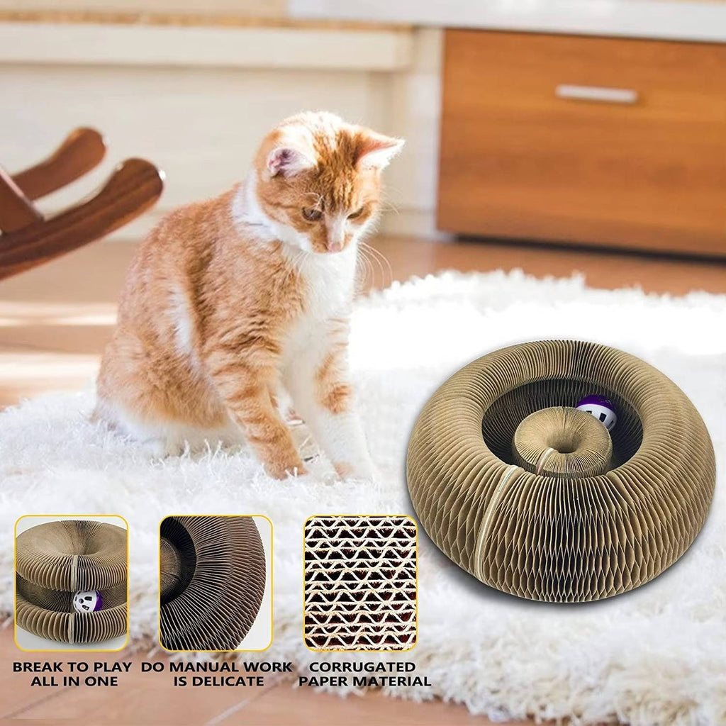 Cat Scratcher with Ball Track - Interactive Scratch Pad Toy
