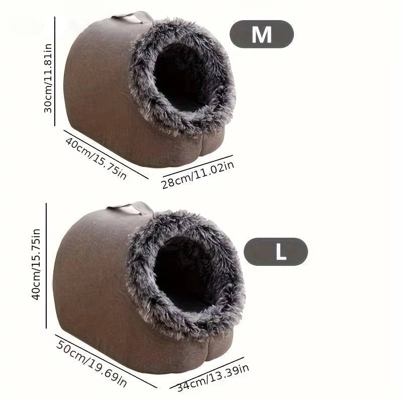 Winter Cat Bed - Warm Cozy Bed for Indoor Cats & Kittens