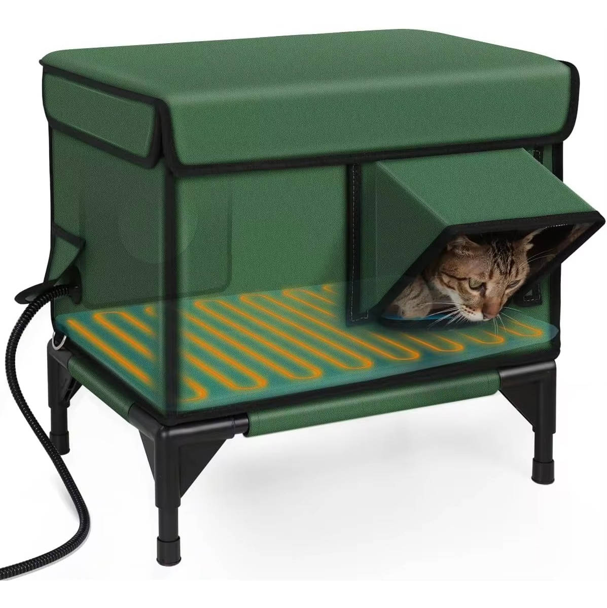 Heated Cat House for Outdoor Cats - Winter Cat Shelter